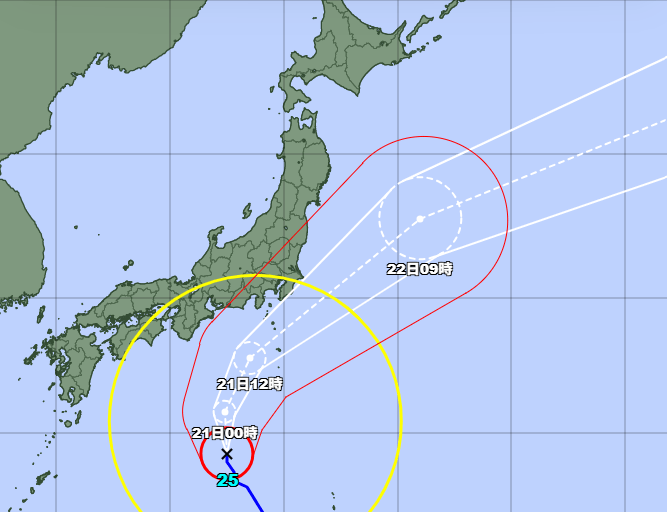 台風25号、あす21日(月)関東に最接近…大雨に厳重警戒